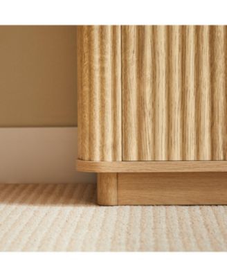 Oak Buffet Cabinet Sideboard - Curved Wave Design