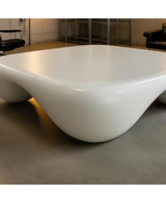 Streamdale Modern Coffee Table Faux Travertine Textured for Livingroom/Office