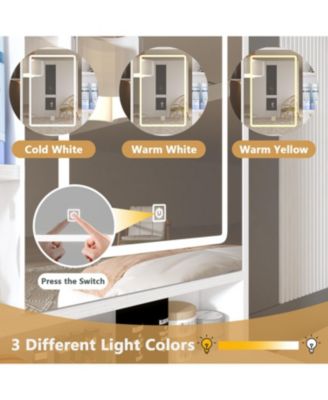  LED Makeup Vanity with Adjustable Lighting and Storage