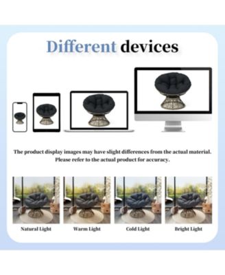 40" Ergonomic Wicker Chair with Cloud Cushion and 3-Proof Cover for Indoor Comfort