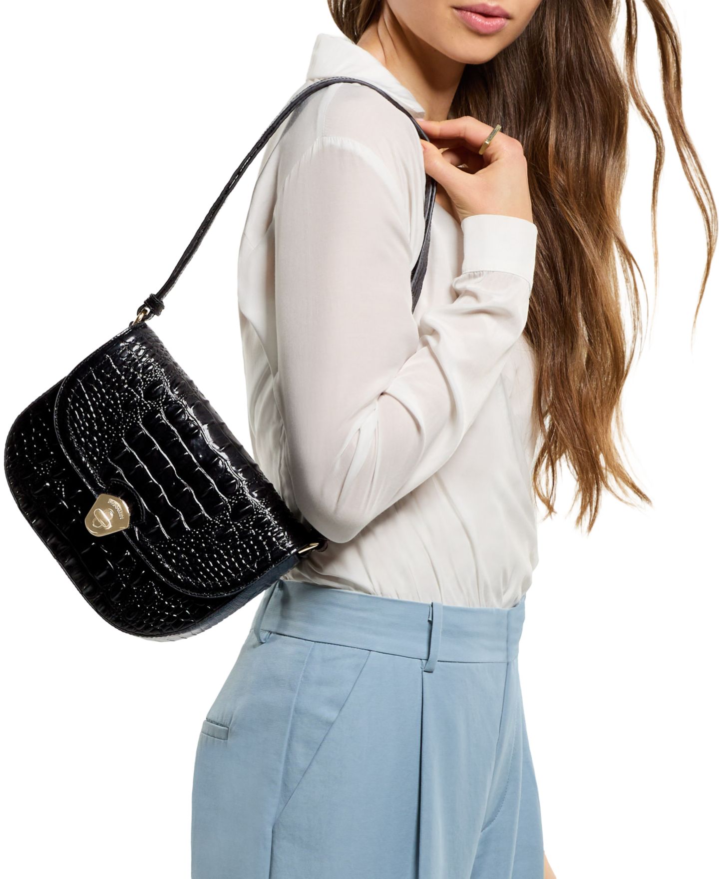 Женская сумка Brahmin Portia Melbourne Small Crossbody, цвет: Чёрный — фото 6