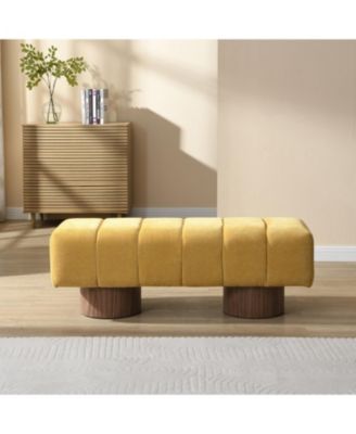 Upholstered Chenille Bench - Dining Entryway Bedroom