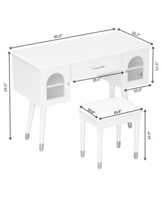 Vanity Makeup Table Set Charging Port