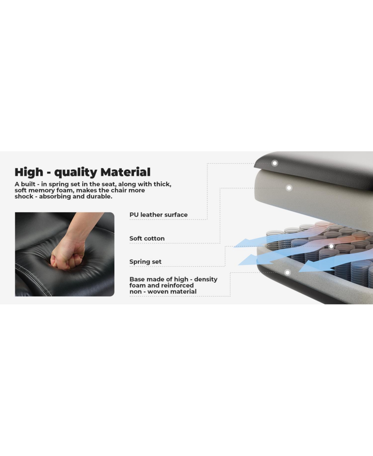 Streamdale Furniture Ergonomic Office Chair 200kg Lumbar Support Headrest - Black