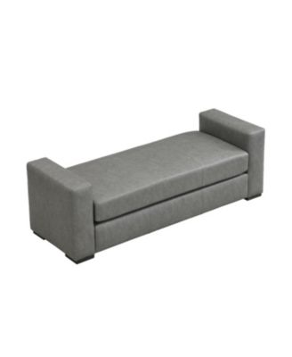 Stylish and Durable Grey Faux Leather Ottoman