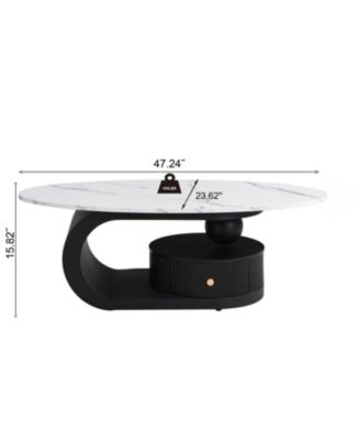 Modern Nesting Coffee Table Set - Oval & Round