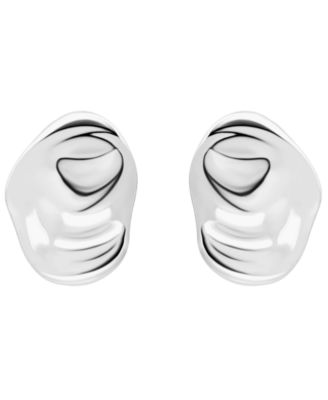 Sterling Silver Abstract Oval Shape Post Earrings, Macy's Exclusive