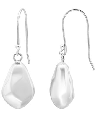 Sterling Silver Hammered Teardrop Fishhook Drop Earrings, Macy's Exclusive