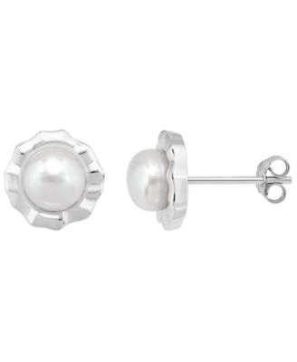 Cultured Freshwater Pearl (6mm) Post Earrings, Macy's Exclusive