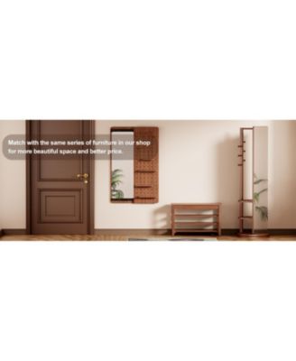 Solid Wood Shoe Rack Bench - 550lb Capacity