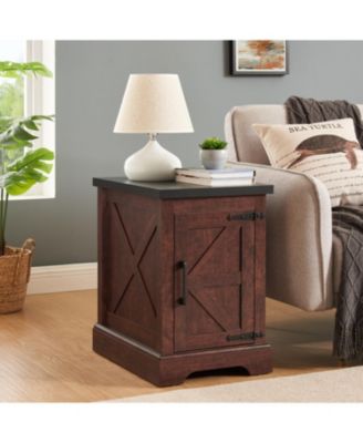 Farmhouse End Table with Barn Door