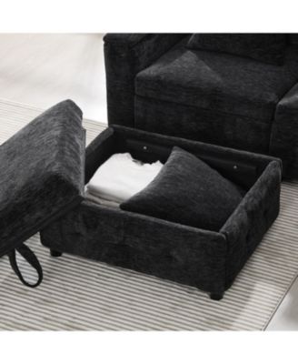 Streamdale Modular Sectional Sofa Bed- Flip Table, Lamp, Ports, Ottoman, Tufted, 6 Pillows