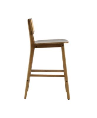 Bari Indoor Wood Barstool, Walnut Finished, Set of 2