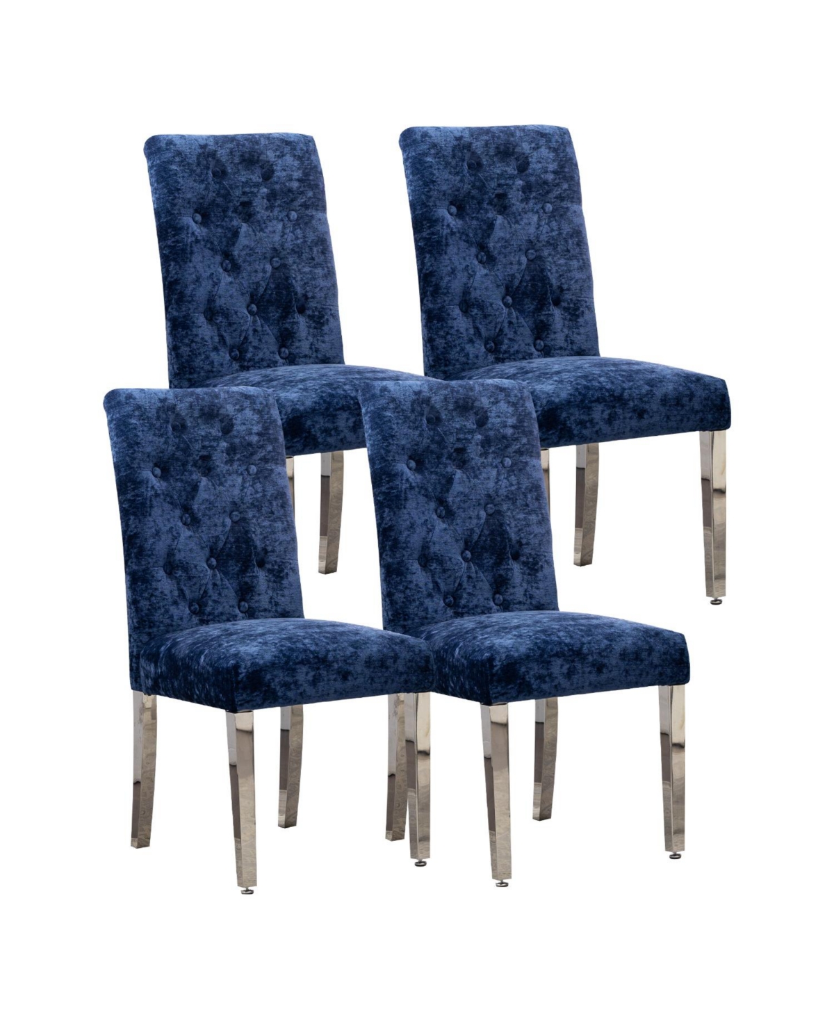 Streamdale Furniture Velvet Dining Chairs (Set of 2) - Deep Blue