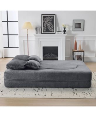 Streamdale Queen Chenille Foldable Sofa Bed - Convertible Futon Couch