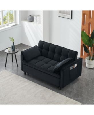 Streamdale Modern Velvet Sleeper Sofa with Pillows & Pockets