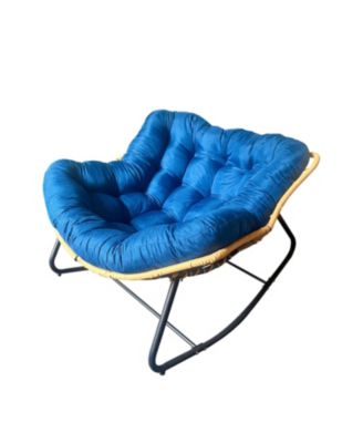 Rattan Rocking Chair, Anti-Tip, 450LB Capacity.