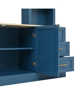  Farmhouse Entertainment Center Wall Unit for 75" TV