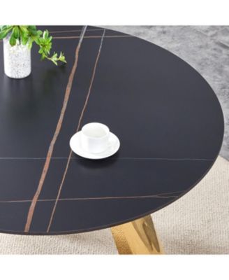 42" Gold-Plated Granite Table - Seats 4-6 - Dining, Entertaining, Conference