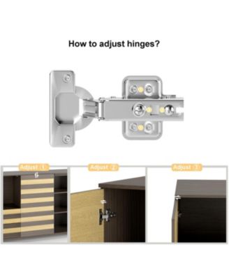 55" Buffet Sideboard Cabinet- Hand Carved, 2 Drawers, 3 Doors, Adjustable Shelves