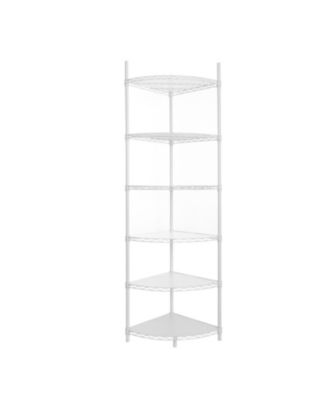 6-Tier Corner Wire Shelf - White