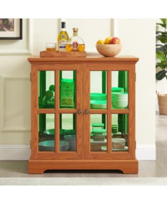 + 1 Pc. + Wood (Dark Oak) + LED Lighting + Curio Cabinet