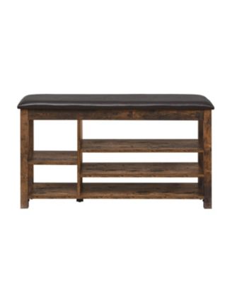Streamdale Rubberwood Shoe Bench with Storage