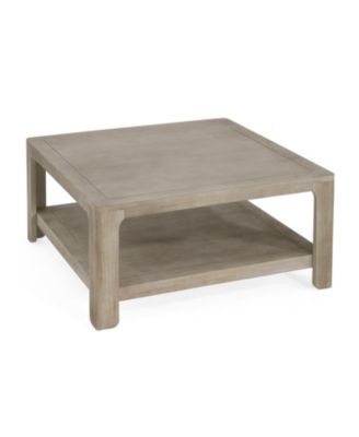 Square Coffee Table With Storage,Light Ash