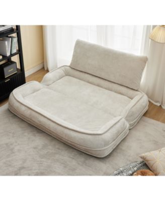 Double Dog Bed Loveseat- Extra Large Floor Couch, Adjustable.