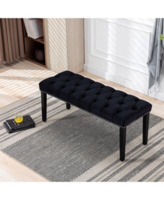 Streamdale Tufted Velvet Bench Ottoman