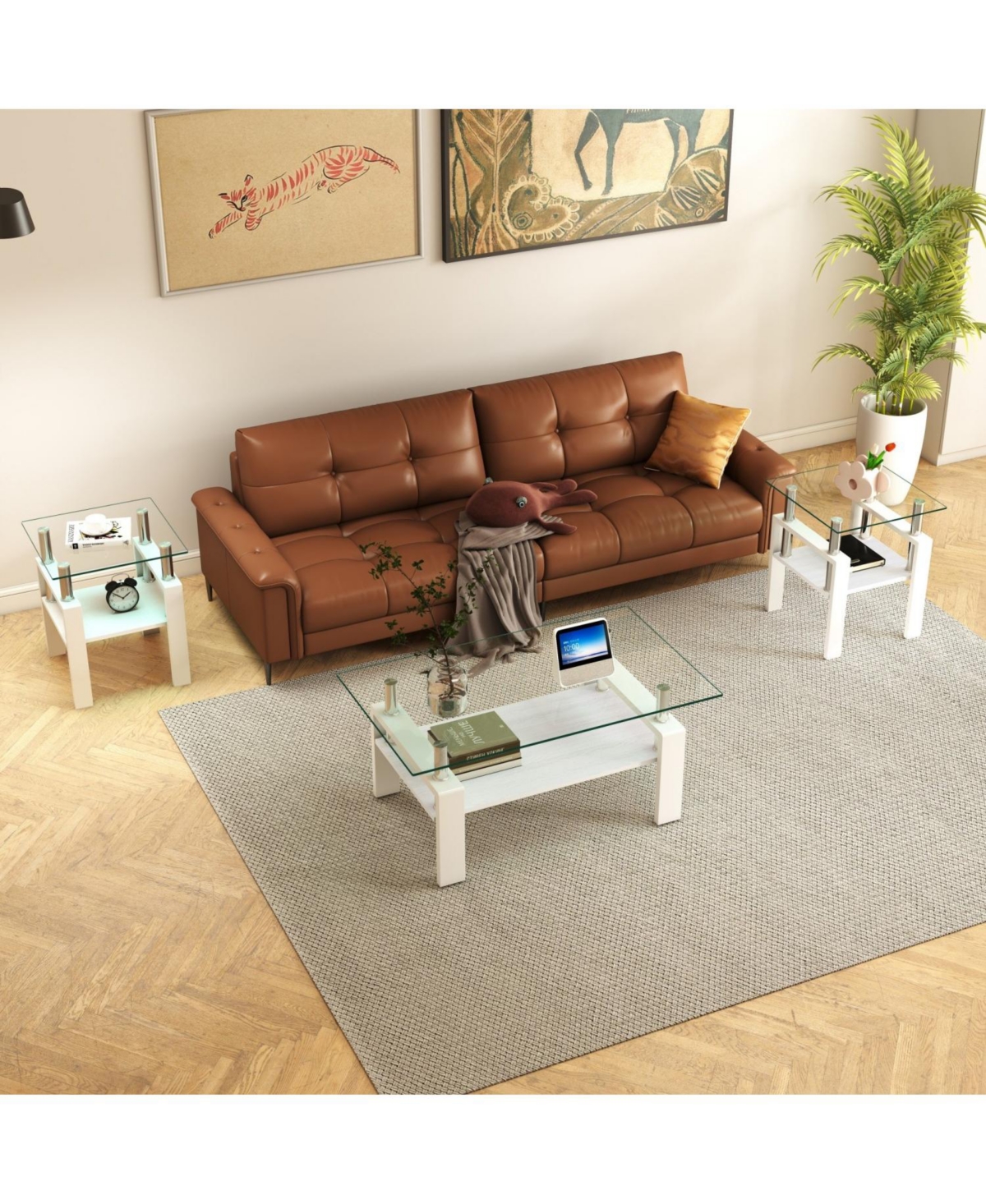 Streamdale Furniture 2 Modern Glass Tea/Coffee Tables