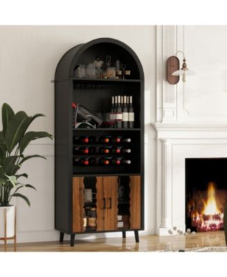 + 71" + Wood (assuming material is wood) + Wine Rack & Glass Holder + Wine Bar Cabinet