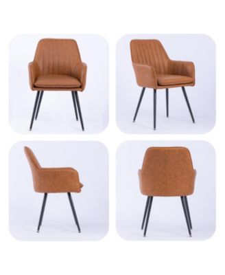  Faux Leather Dining Chairs (Set of 2) - Whisky Brown