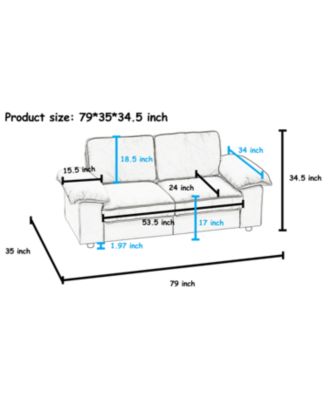 Modern Storage Loveseat Sofa - Small Space Living
