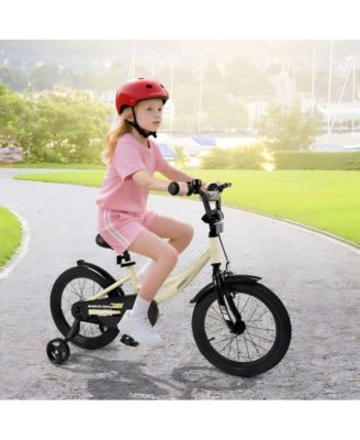 Kids Training Bike with Adjustable Seat Dual Brake System and Rubber Tires
