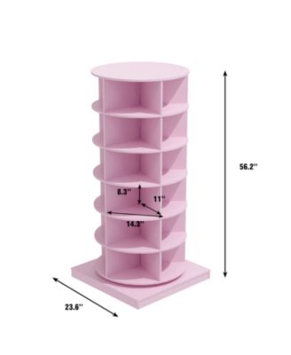 Streamdale Pink 360 Rotating shoe cabinet 6 layers