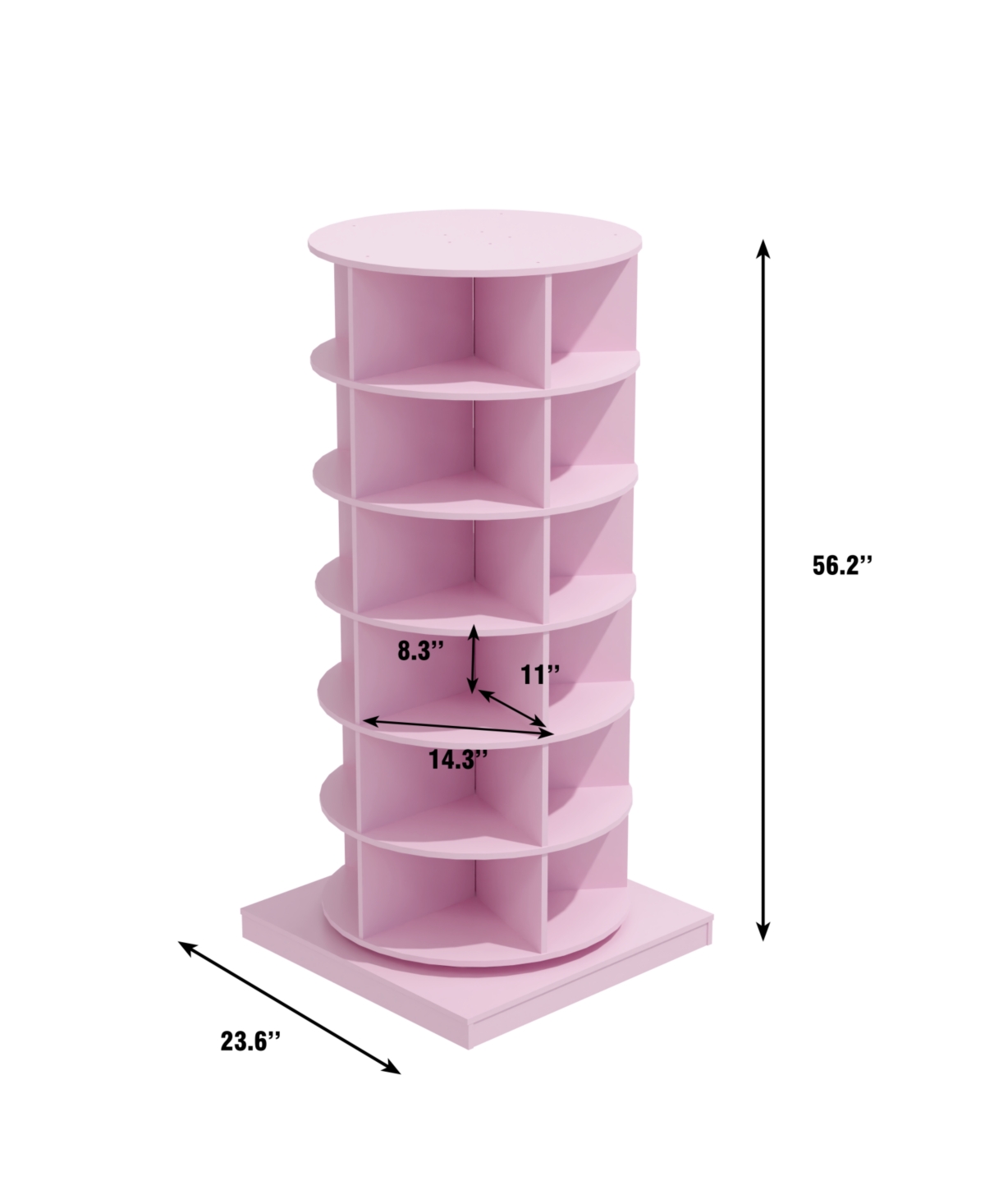 Streamdale Pink 360 Rotating shoe cabinet 6 layers