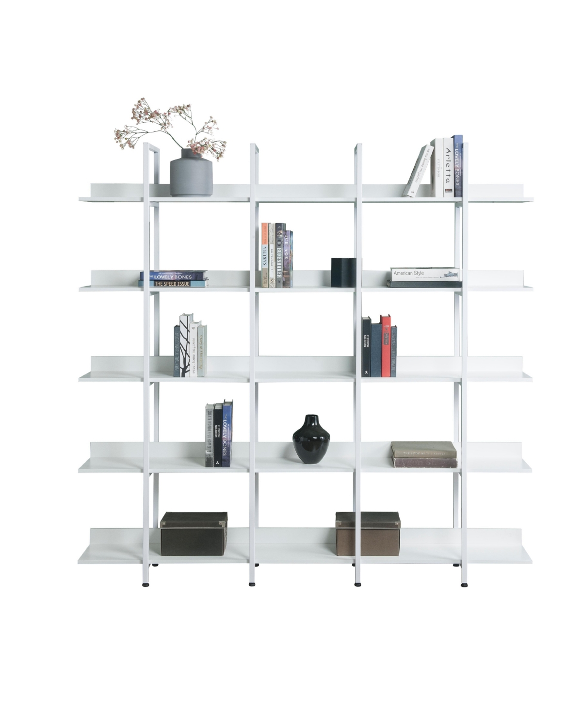 Streamdale Furniture 5 Tier Bookcase, Industrial Style Shelf