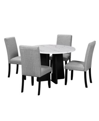  5-Piece Round Dining Set Chairs & 43" Table