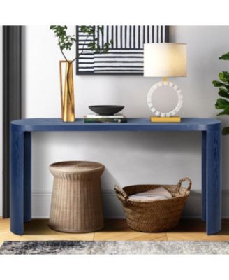 Navy Blue 60" Entryway Table with Curved Legs