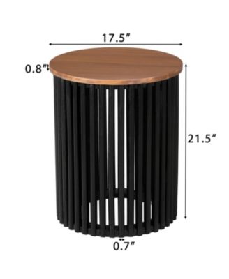 Acacia Wood Side Table - Handcrafted Modern Design