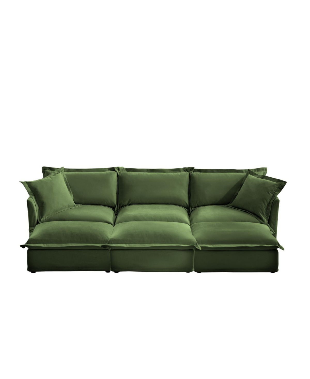 Streamdale Furniture Chenille 3-Seat Sofa with Ottomans