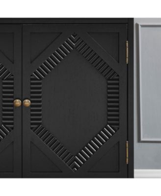 Retro Wooden Sideboard Buffet Cabinet - Black