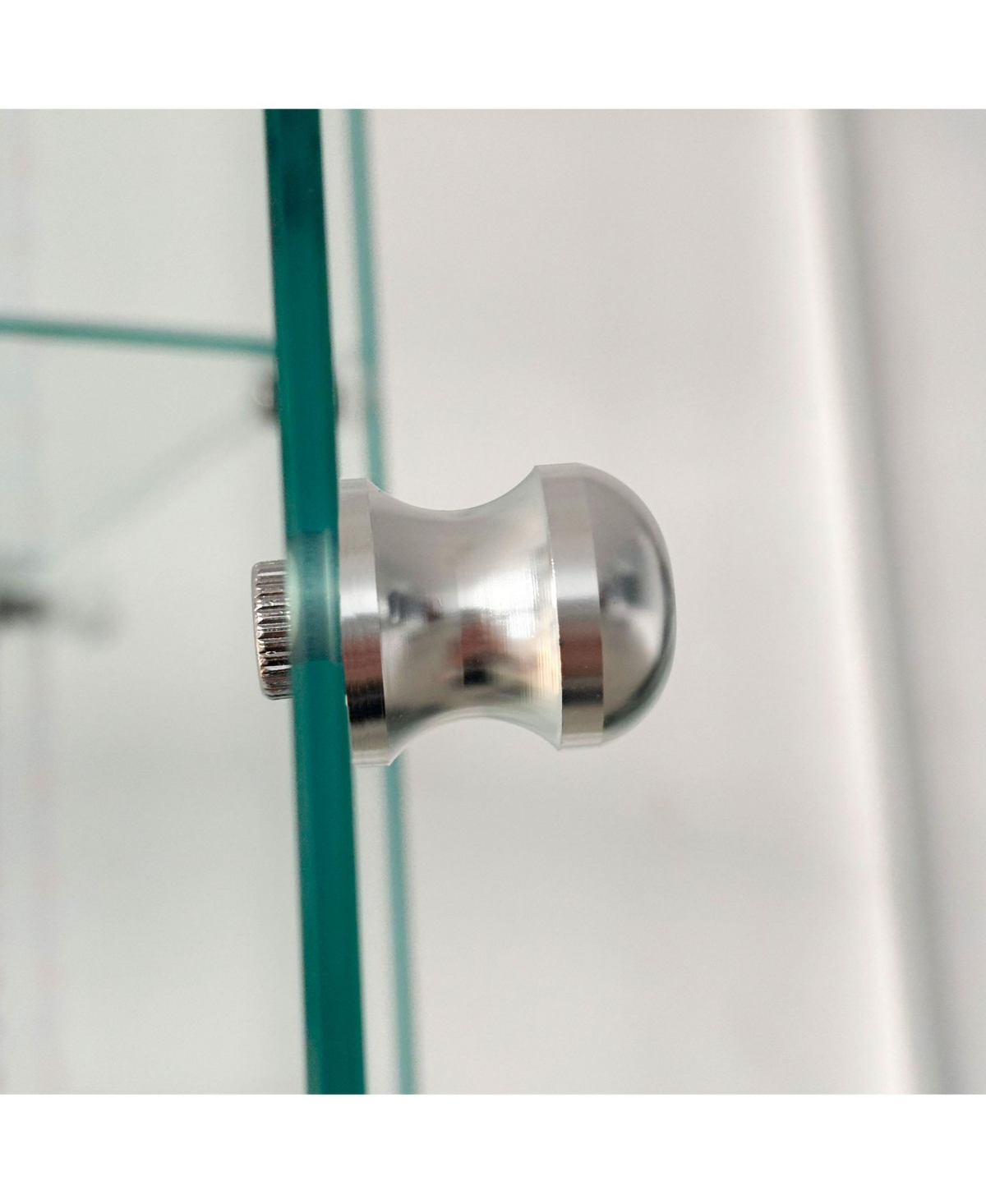 Streamdale Furniture Tempered Glass Display Cabinet w/ Led, Lock, Mirror Back