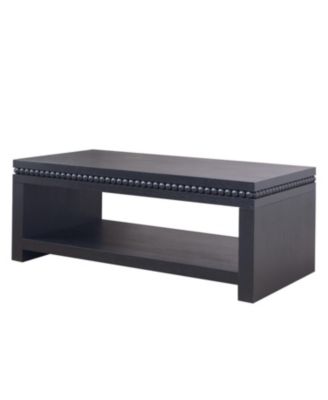 Modern Coffee Table - Beaded Trim, Open Shelf
