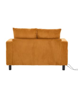 Streamdale Corduroy Oversized Recliner Sofa w/ USB, LED, Cup Holder