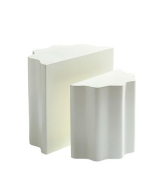 Wavy Edge Side Table Set - Modern End Tables for Living Room/Bedroom