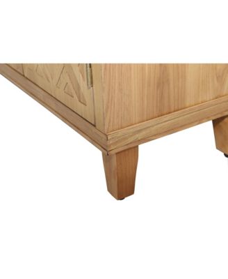 Streamdale 59" Brown Accent Cabinet - 4 Doors, Natural Wood Buffet/Media Console