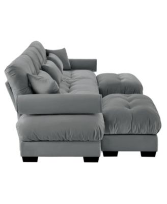 Streamdale U Shape Sectional Sofa with Ottomans, Modern Corner Couch