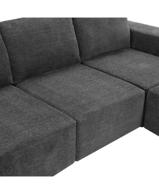 Modular U-Shaped Chenille Sectional Sofa with Ottomans